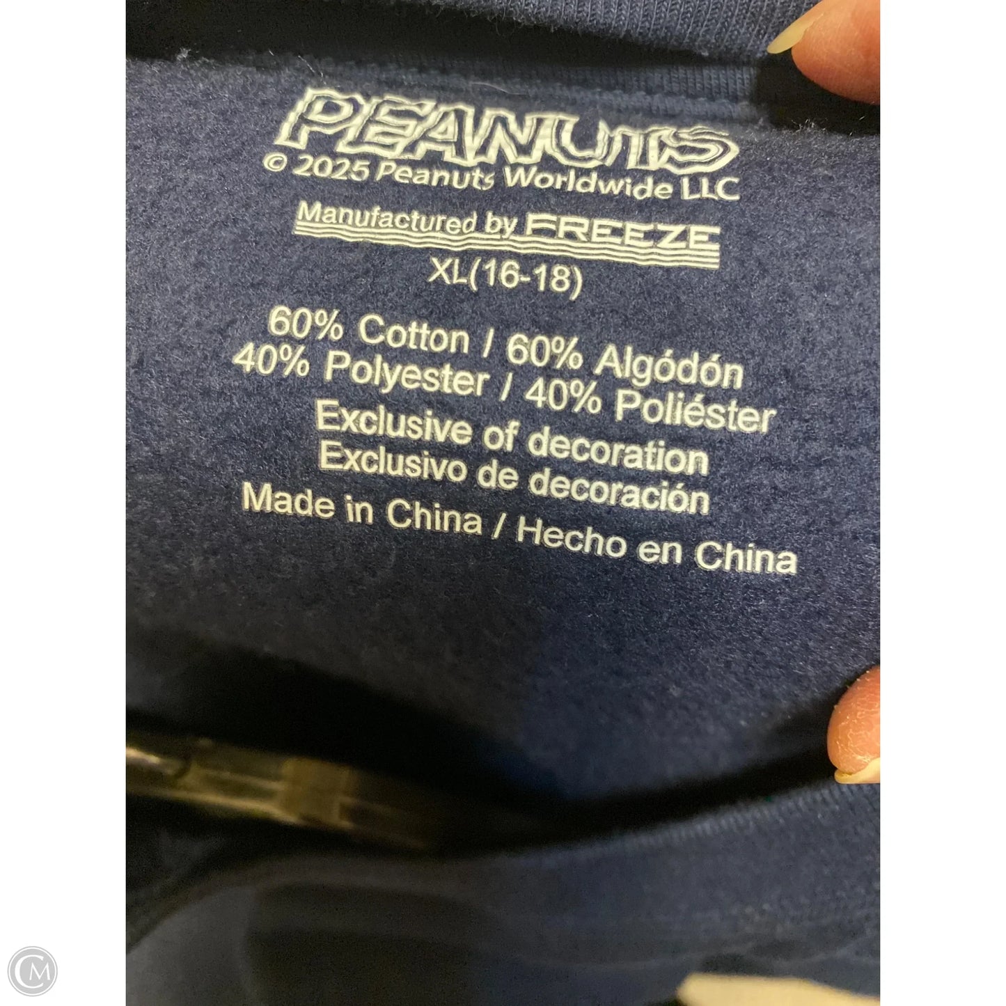 Sweatshirt Crewneck By Clothes Mentor In Navy, Size: Xl