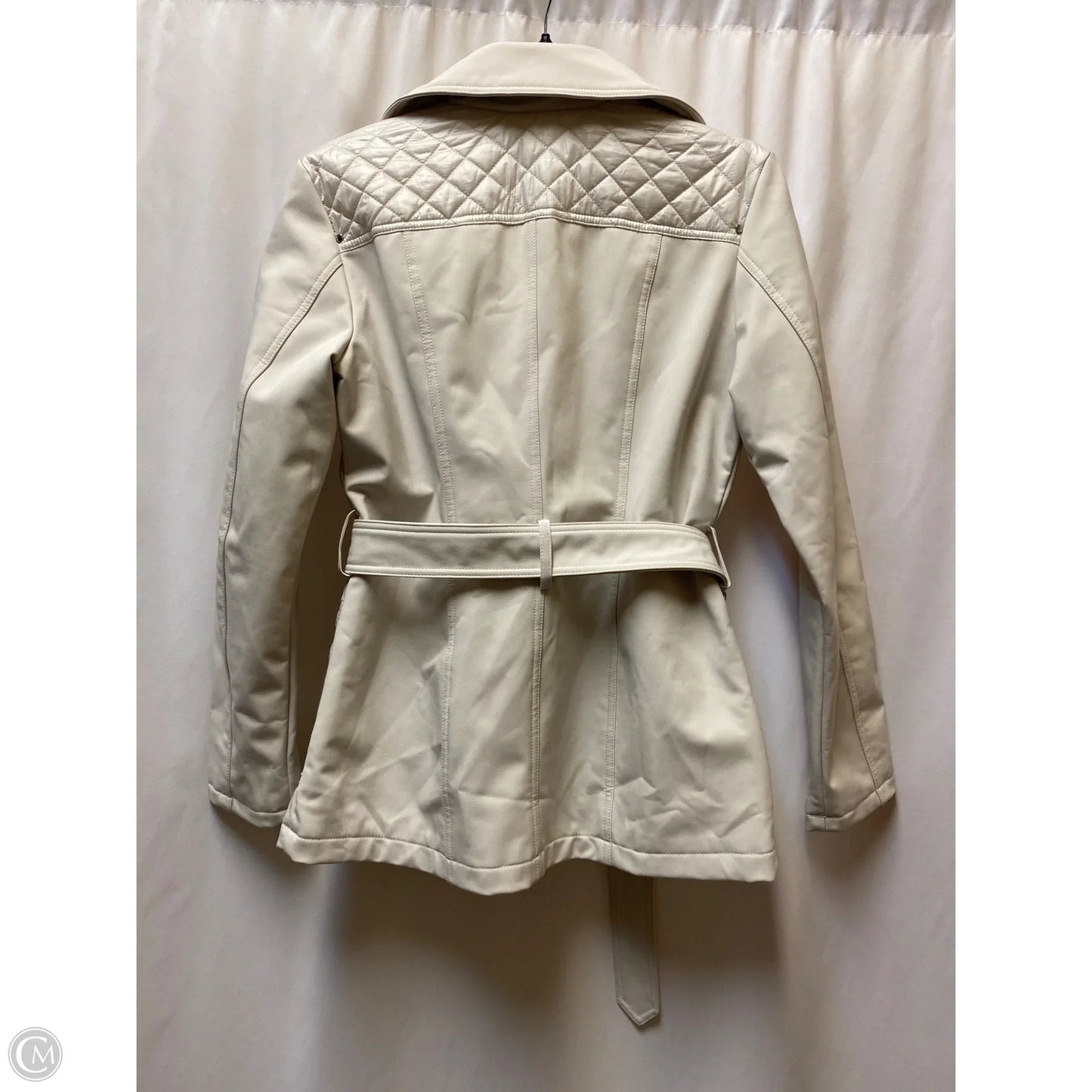 Coat Parka By Kenneth Cole In Cream, Size: S