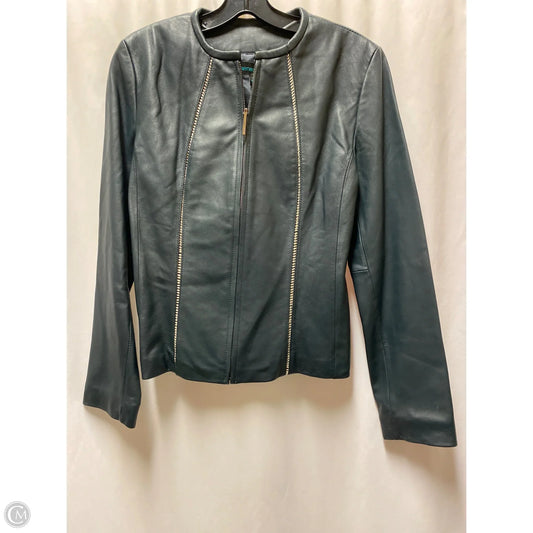 Jacket Leather By Clothes Mentor In Blue, Size: M