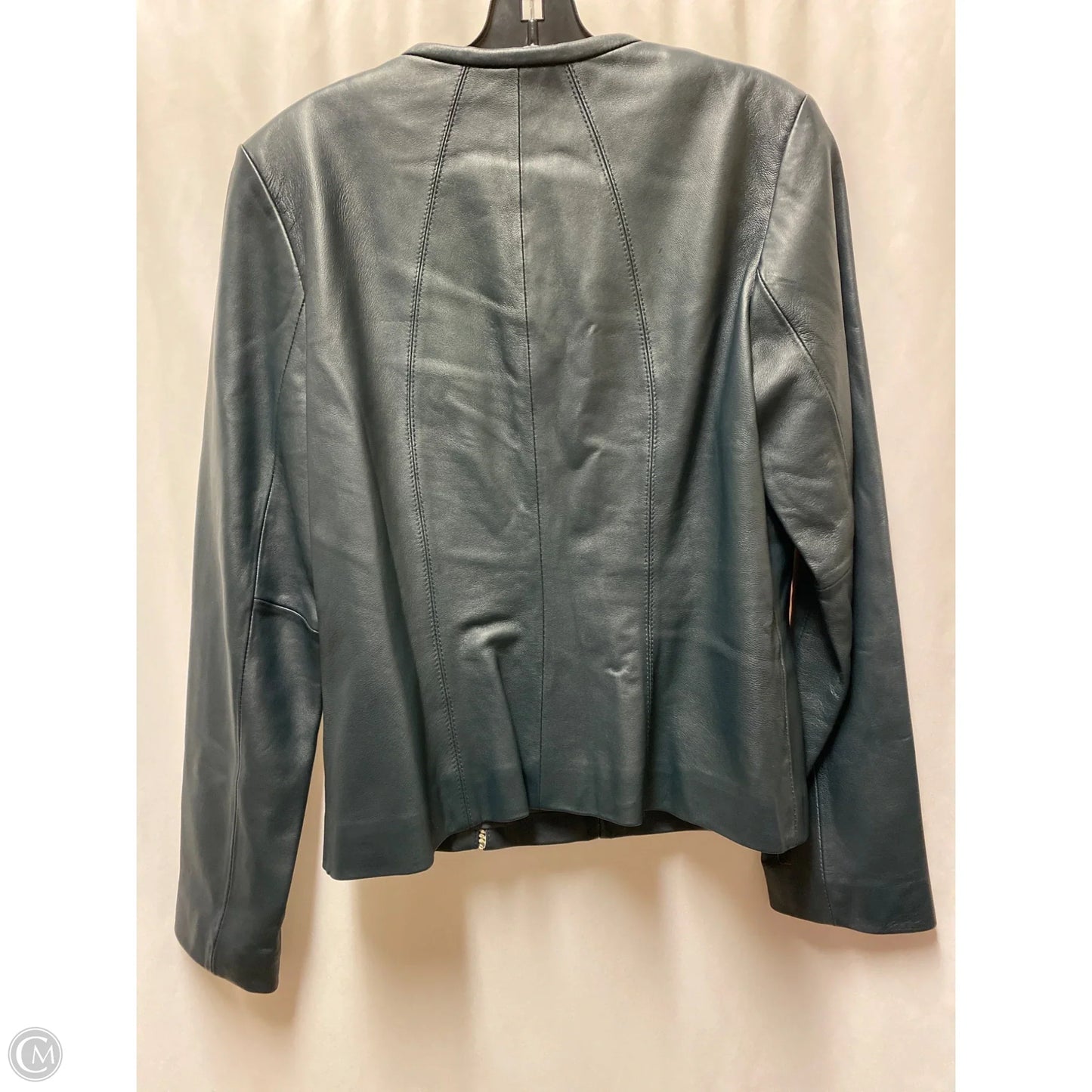 Jacket Leather By Clothes Mentor In Blue, Size: M