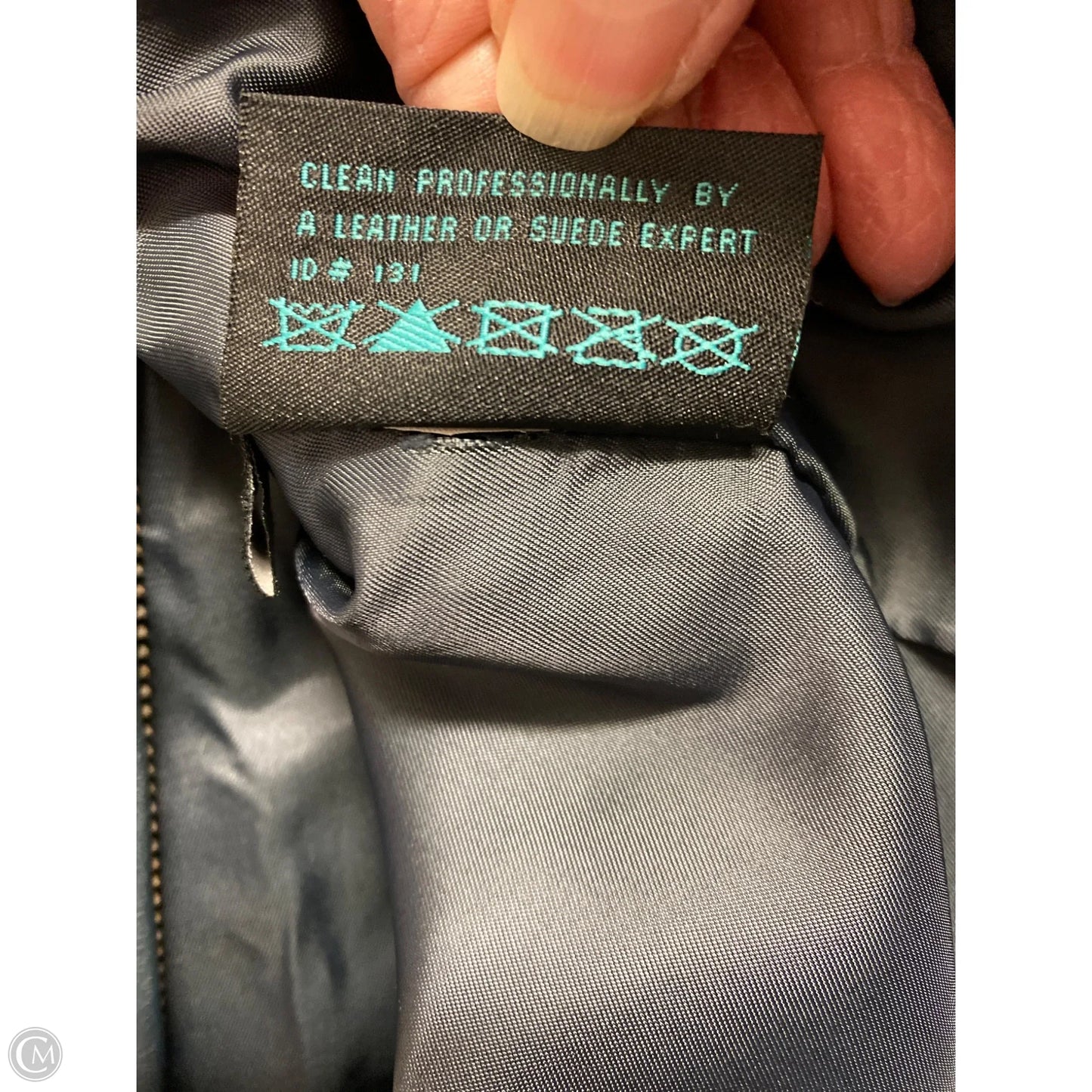 Jacket Leather By Clothes Mentor In Blue, Size: M