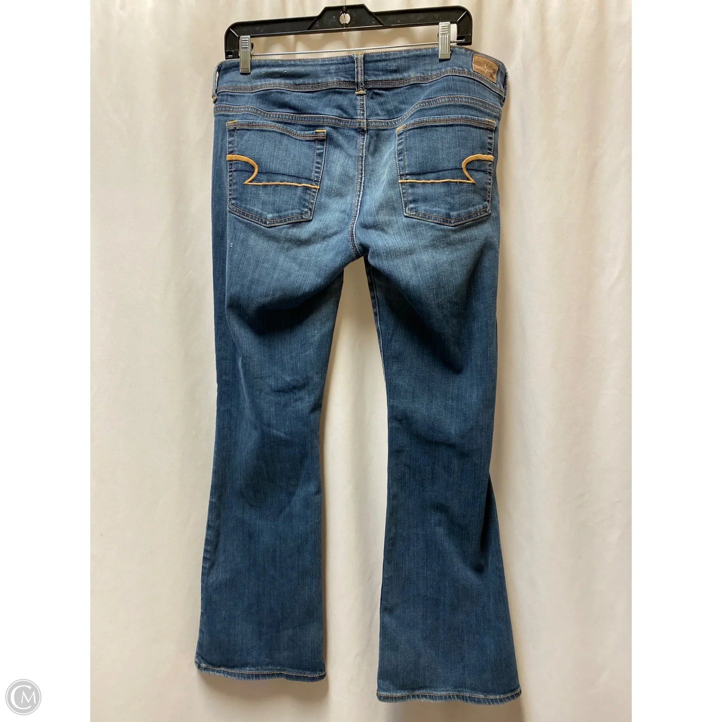 Jeans Straight By American Eagle In Blue Denim, Size: 12
