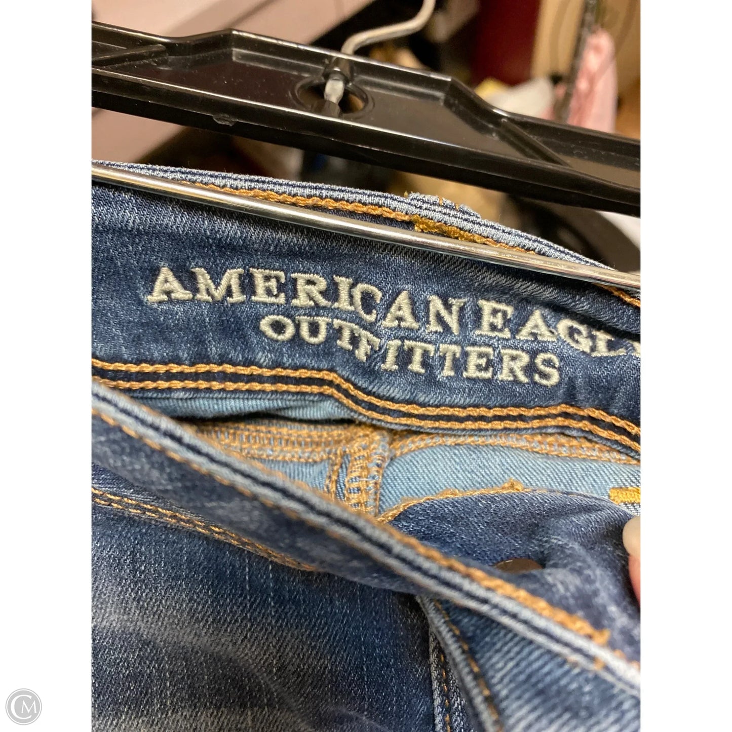 Jeans Straight By American Eagle In Blue Denim, Size: 12