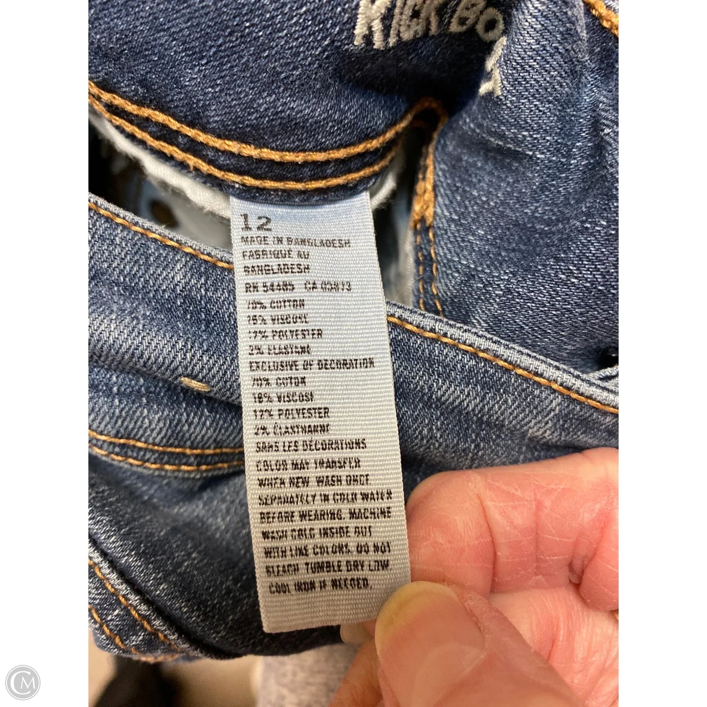 Jeans Straight By American Eagle In Blue Denim, Size: 12