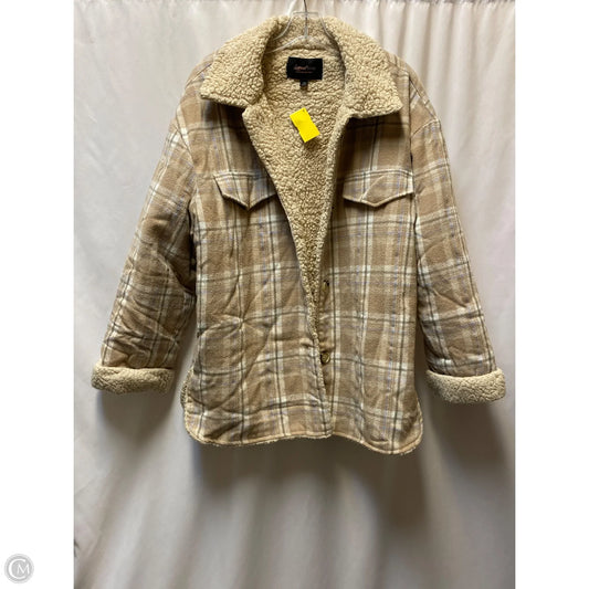 Coat Faux Fur & Sherpa By Sweet Rain In Tan, Size: L