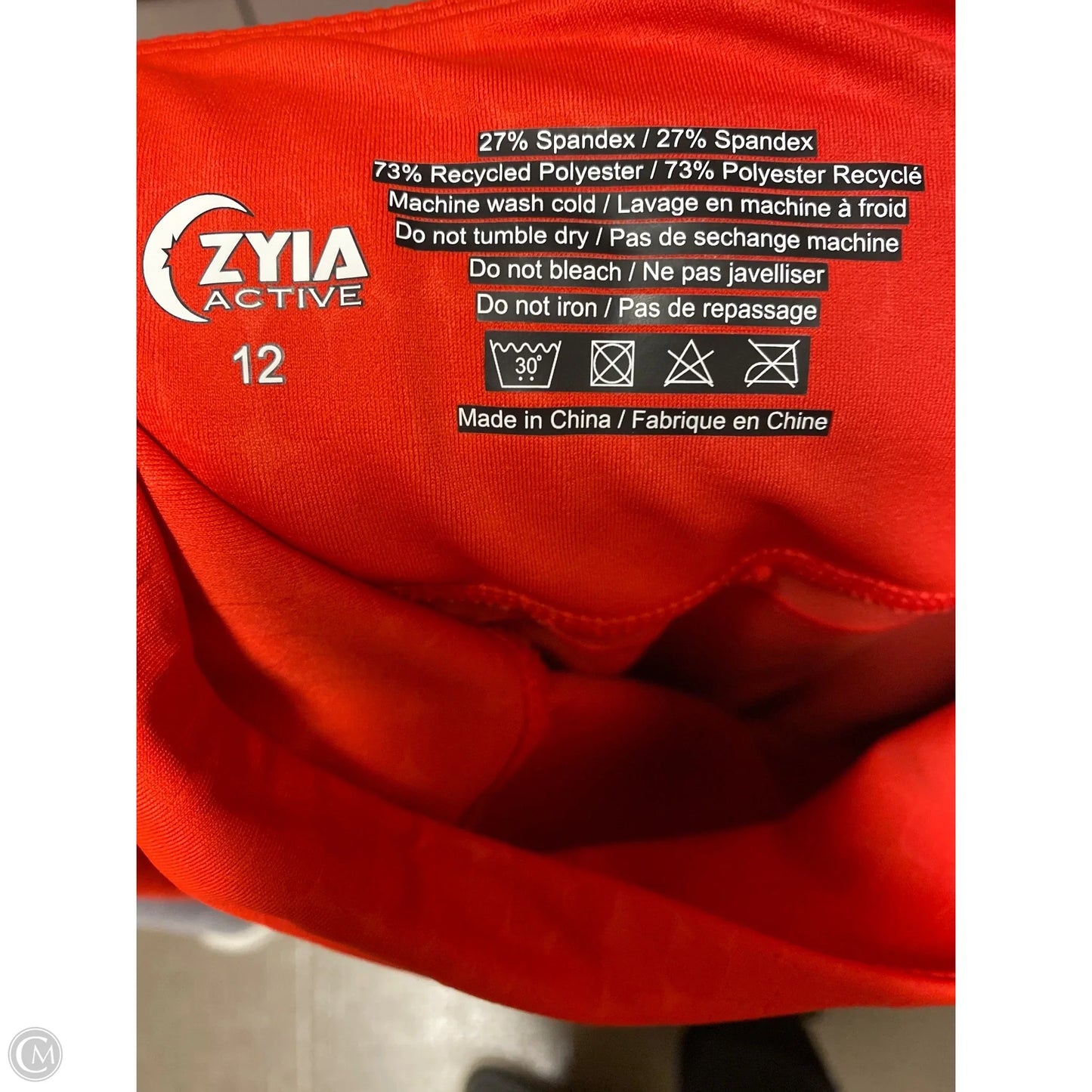 Athletic Leggings By Zyia In Red, Size: L