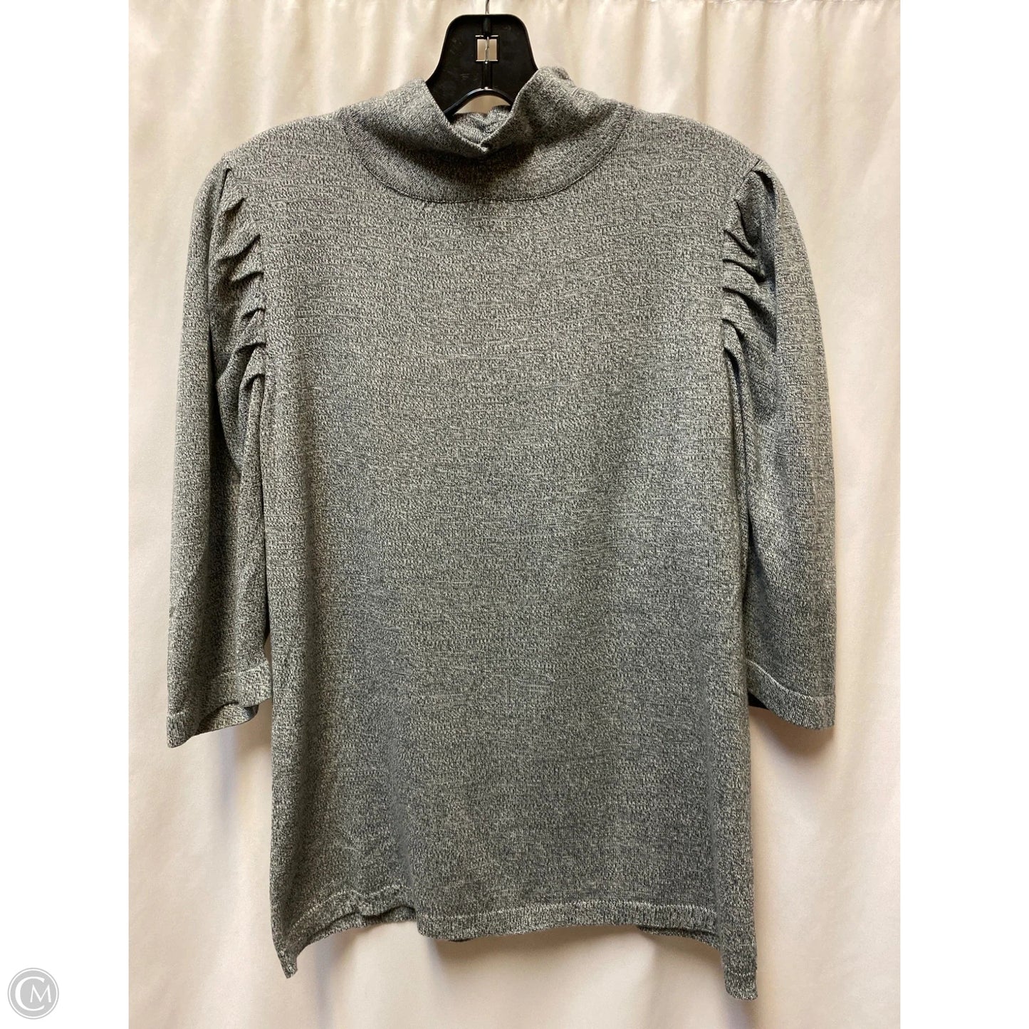 Top Long Sleeve By Larry Levine In Grey, Size: L