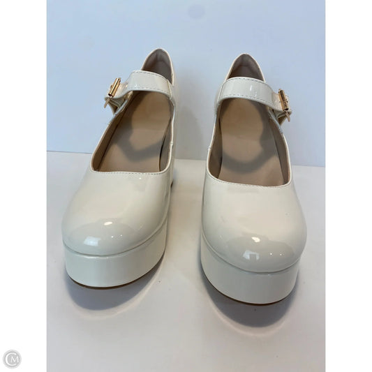 Shoes Heels Block By Clothes Mentor In White, Size: 8.5