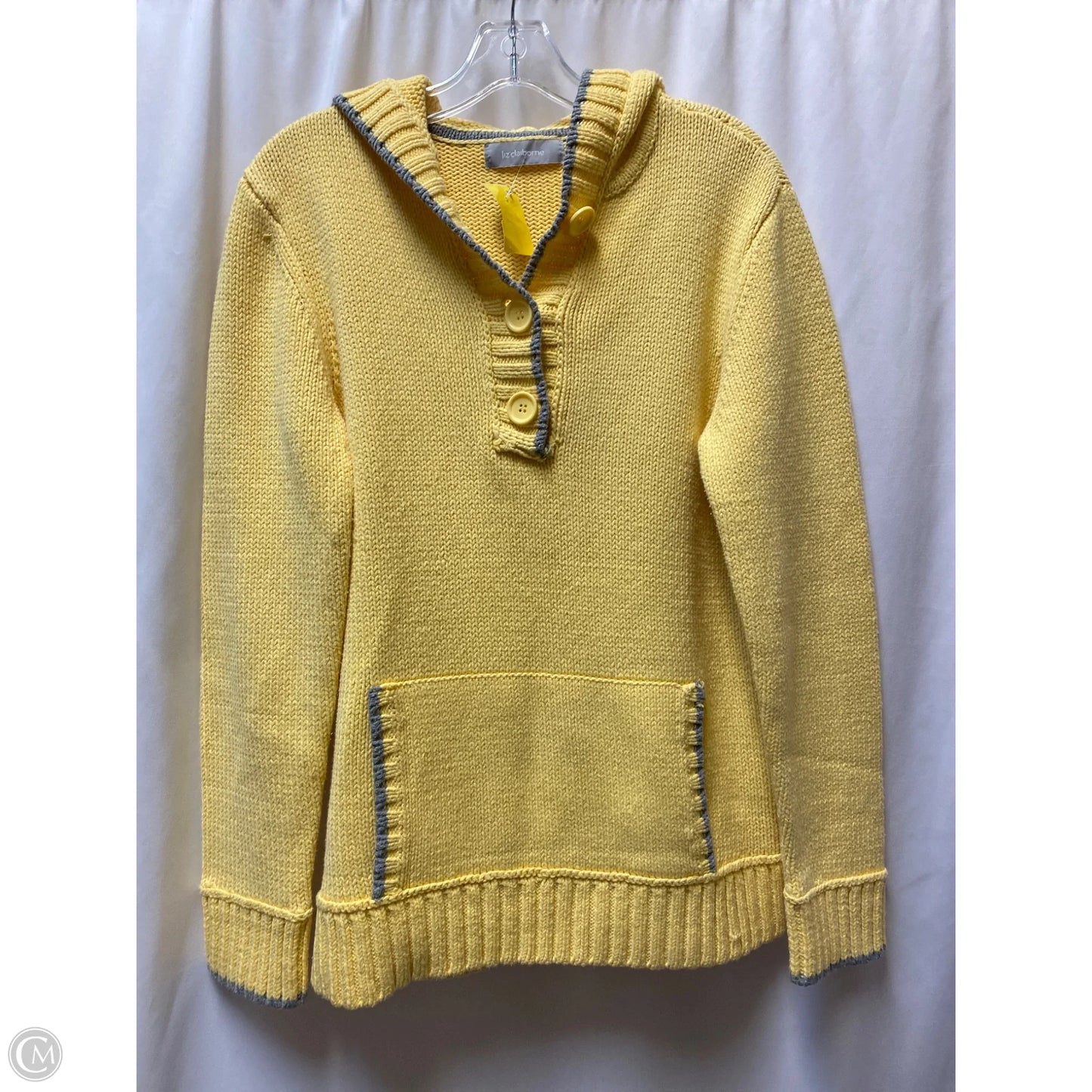 Sweater By Liz Claiborne In Yellow, Size: L