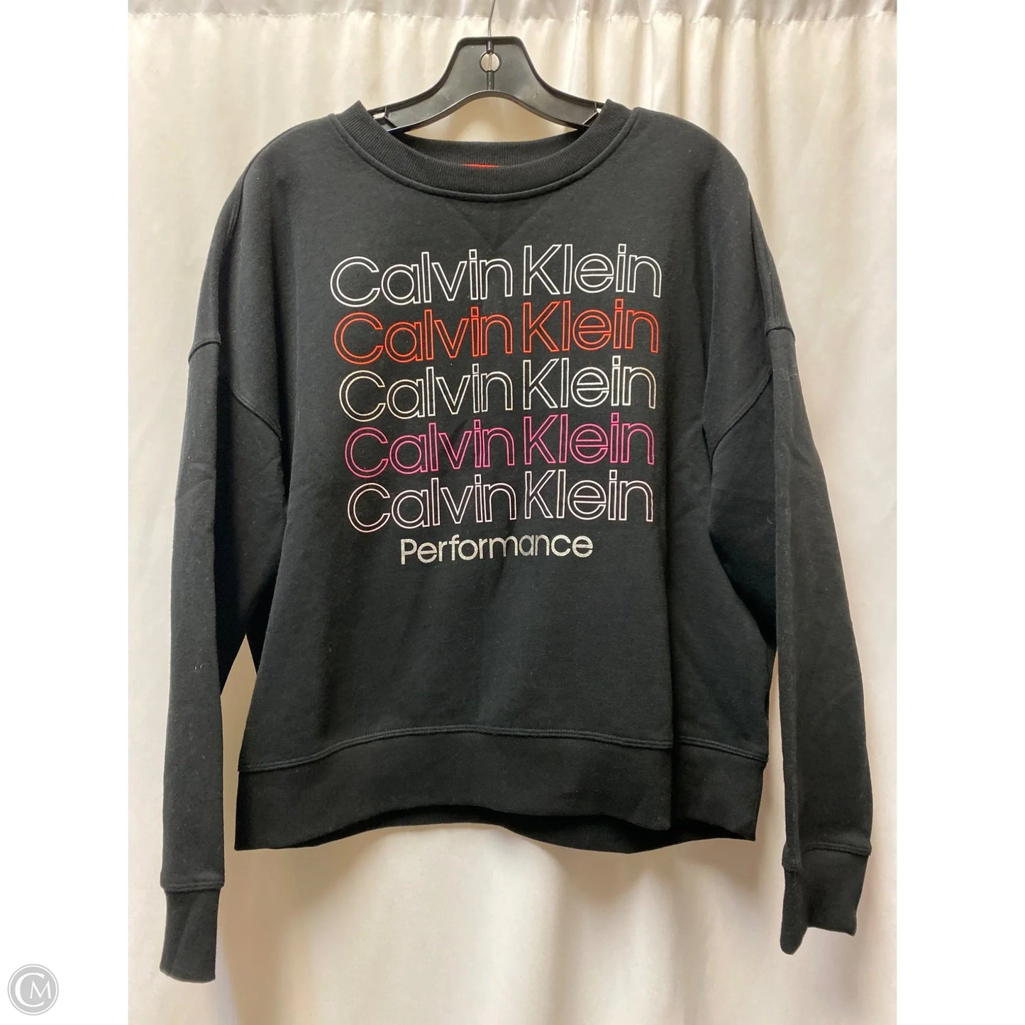 Sweatshirt Collar By Calvin Klein In Black, Size: Xl