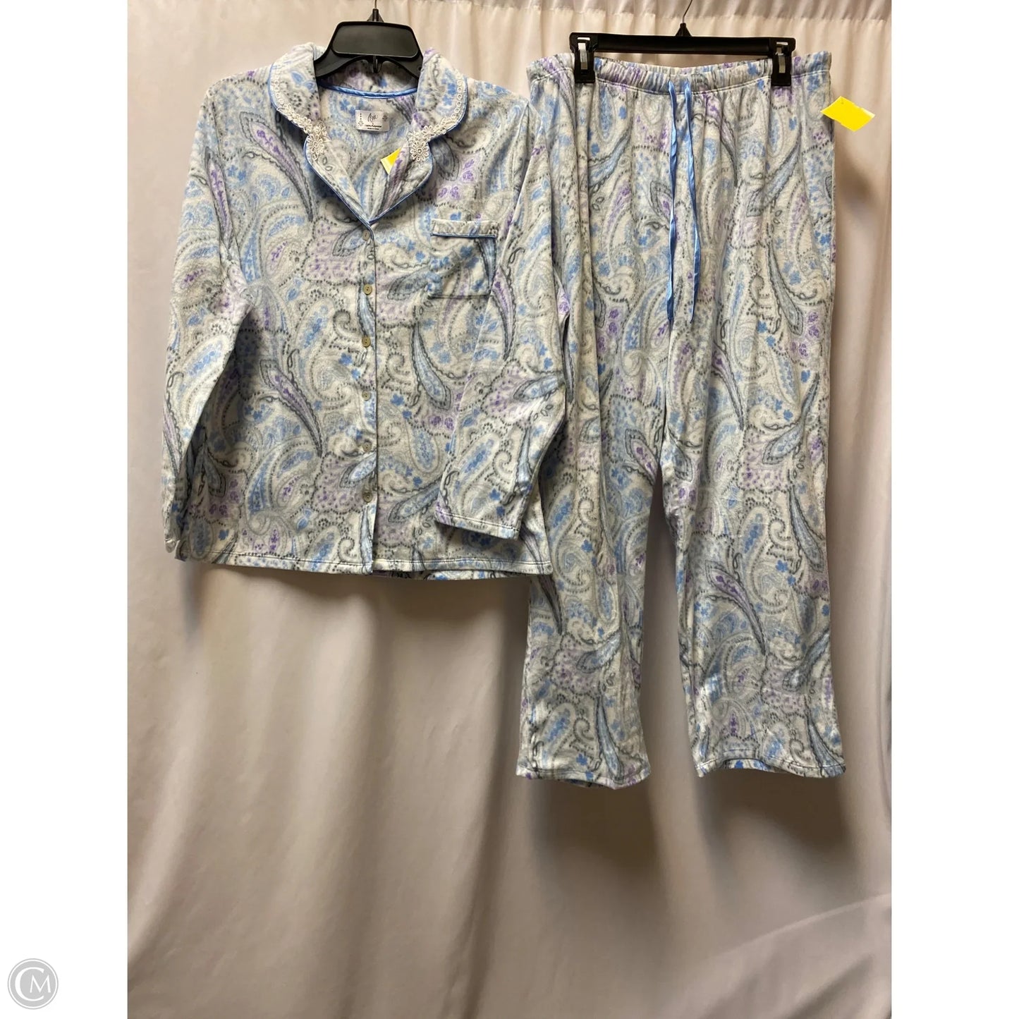 Pajamas 2pc By Aria In Blue, Size: L