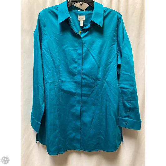 Top Long Sleeve By Chicos In Teal, Size: L