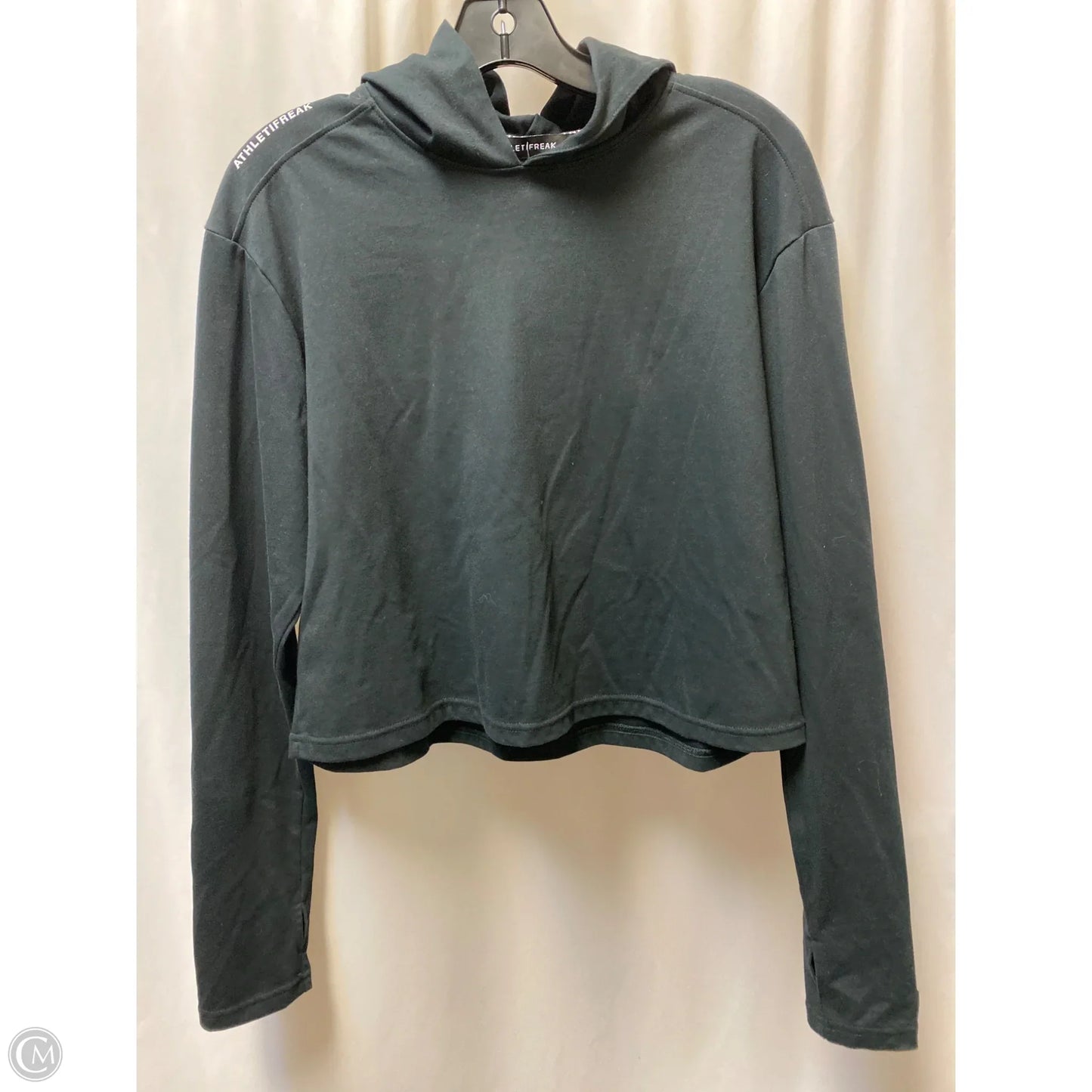 Athletic Top Long Sleeve Hoodie By Clothes Mentor In Black, Size: M