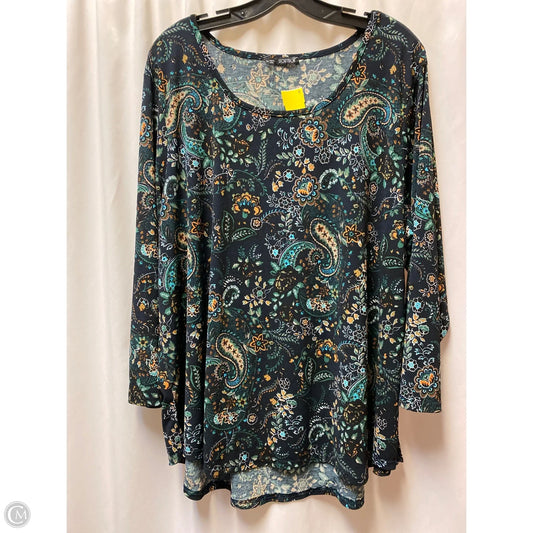 Top Long Sleeve By Clothes Mentor In Navy, Size: 3x