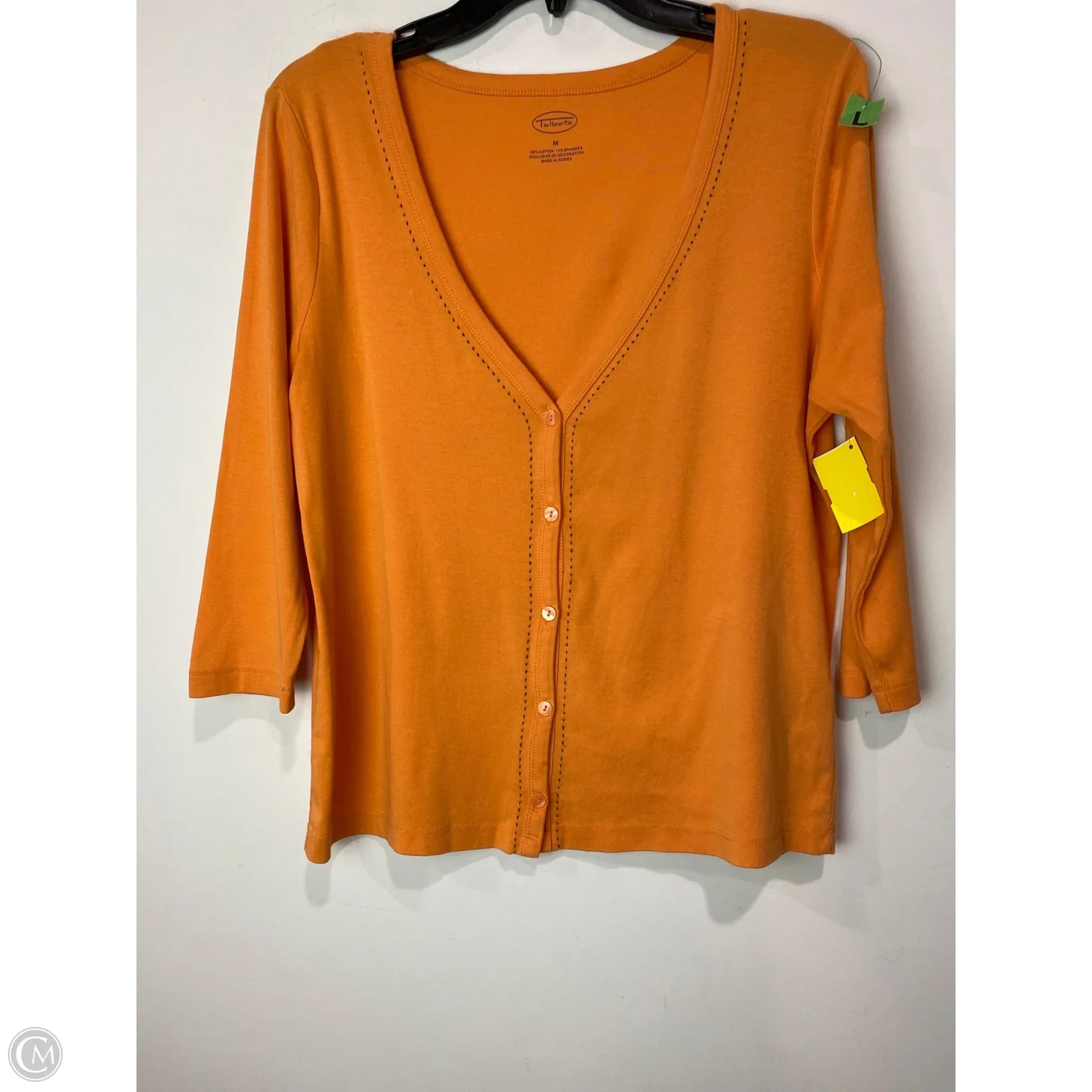 Top 3/4 Sleeve By Talbots In Orange, Size: M