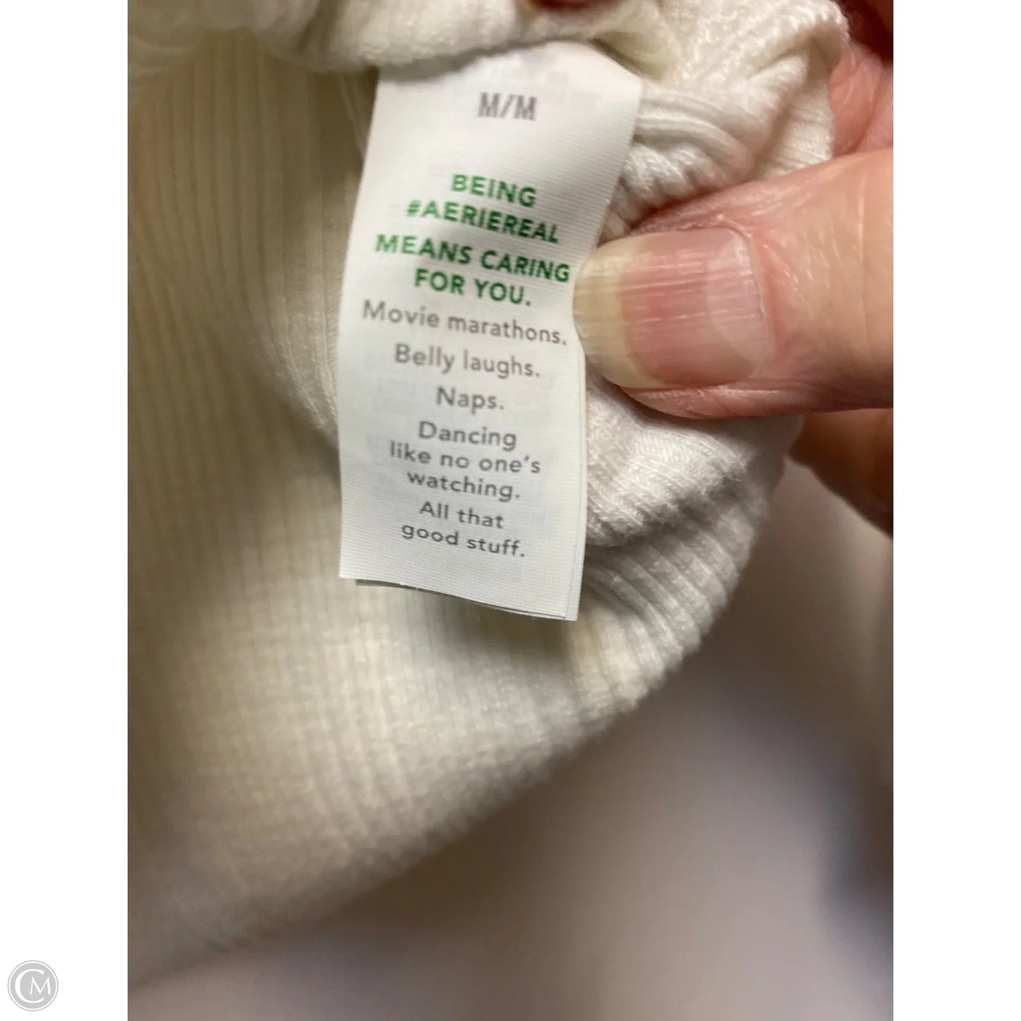 Top Long Sleeve By Aerie In White, Size: M