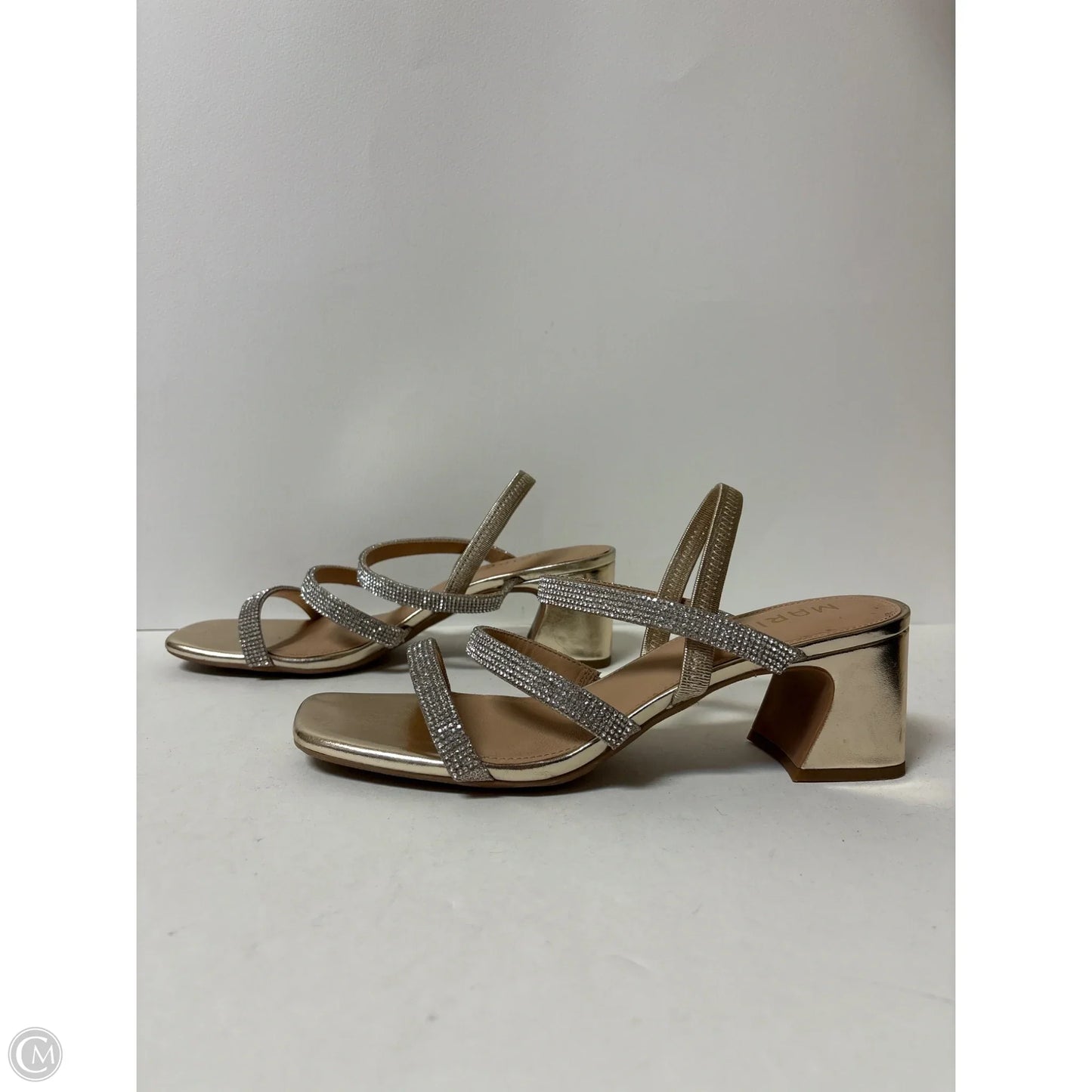 Shoes Heels Block By Maripe In Silver, Size: 10