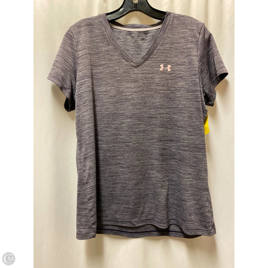 Athletic Top Short Sleeve By Under Armour In Purple, Size: L