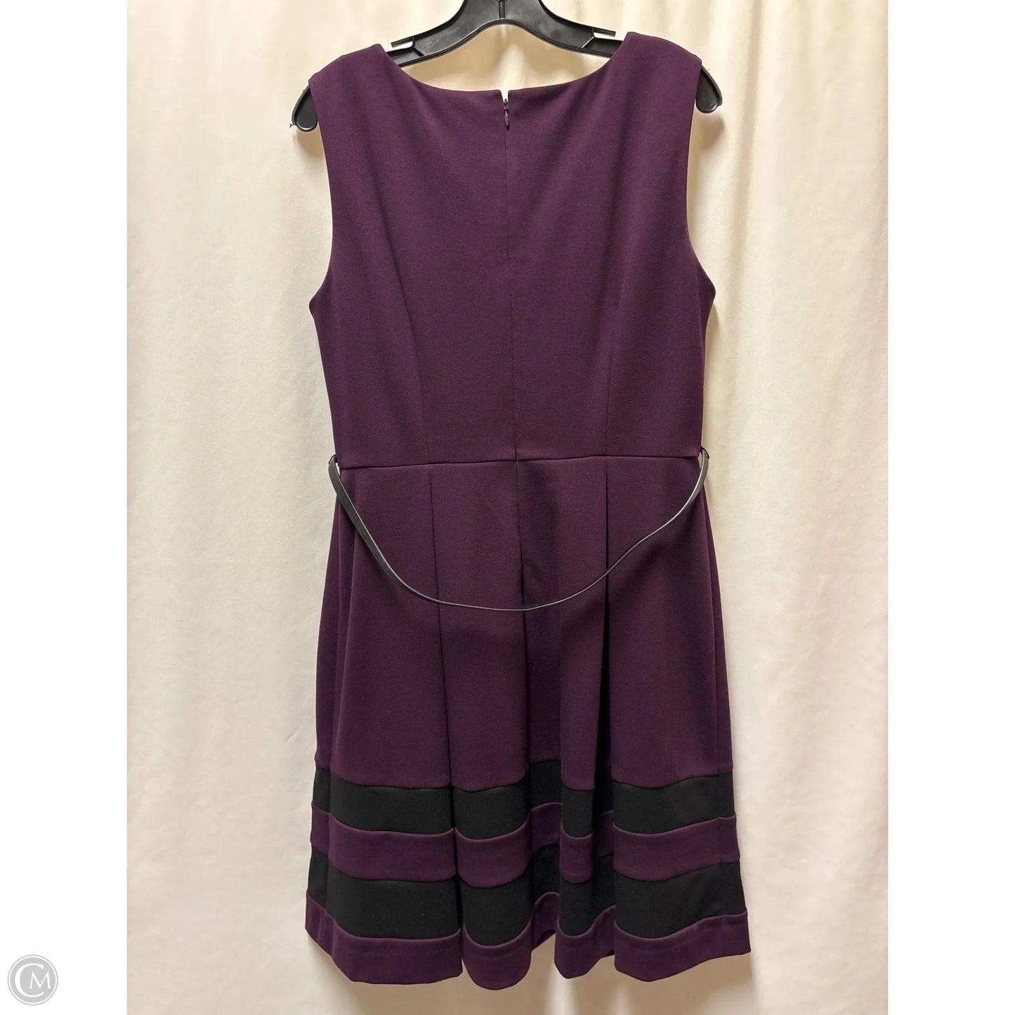 Dress Casual Midi By Calvin Klein In Purple, Size: L