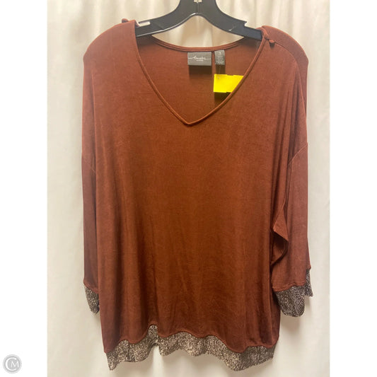 Top Long Sleeve By Chicos In Copper, Size: 3x