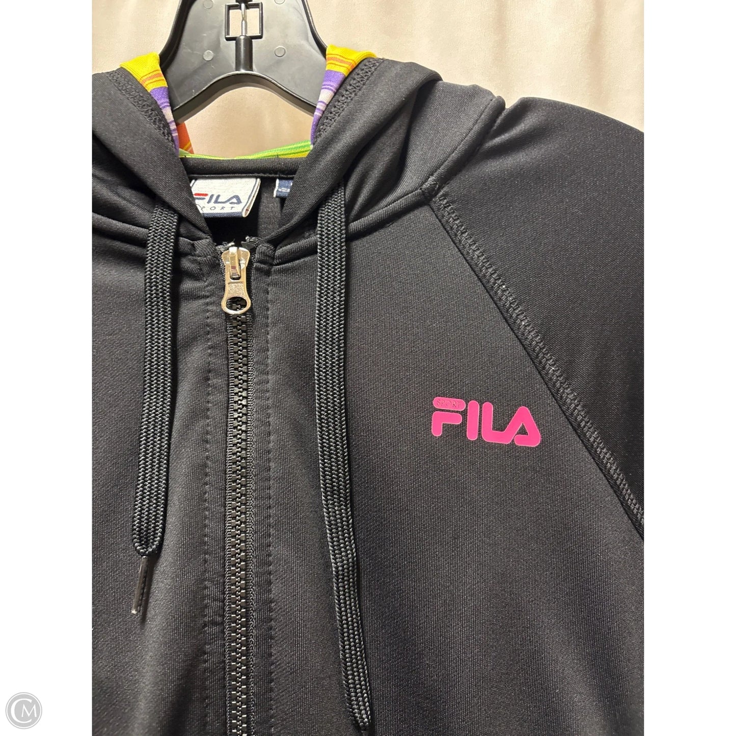 Athletic Jacket By Fila In Black, Size: L