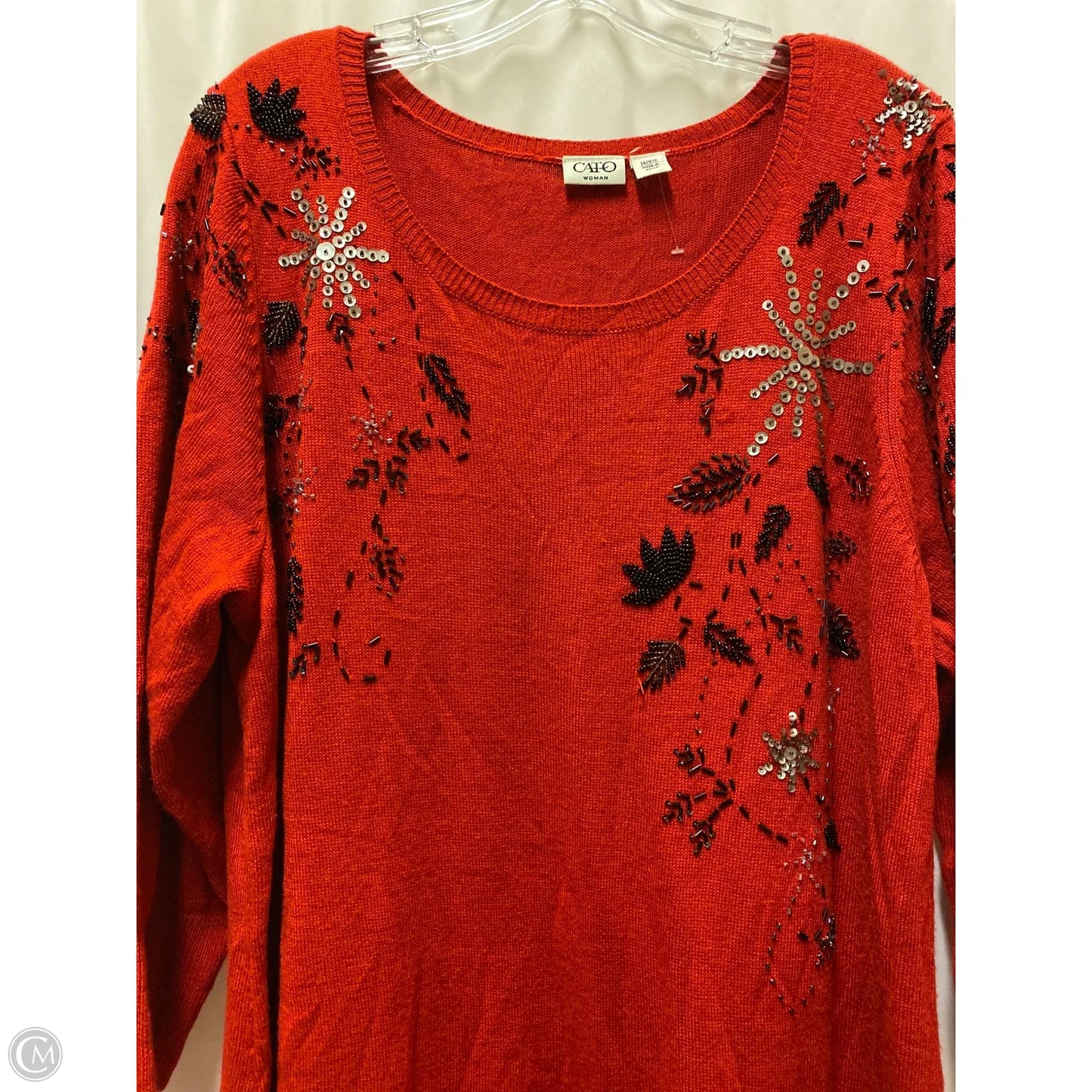 Dress Sweater By Cato In Red, Size: L