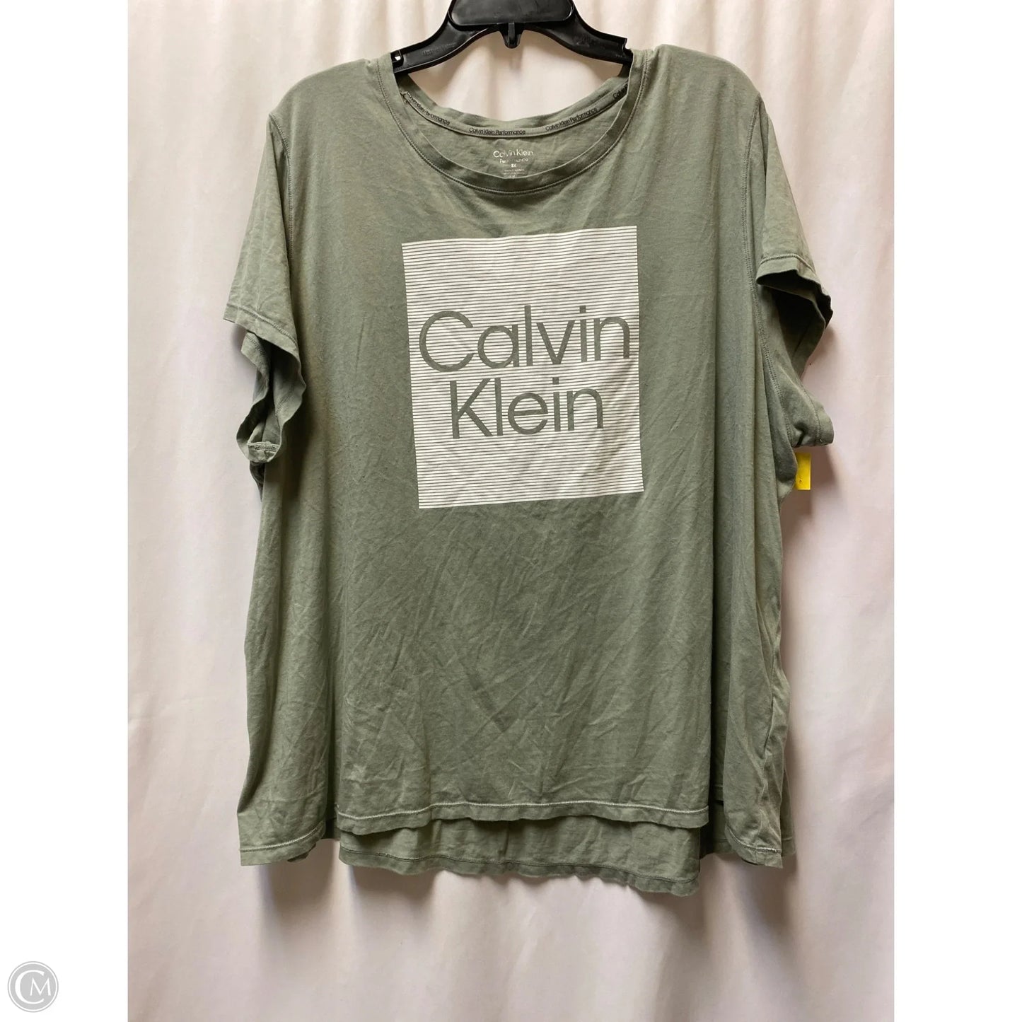 Top Short Sleeve By Calvin Klein In Green, Size: 3x