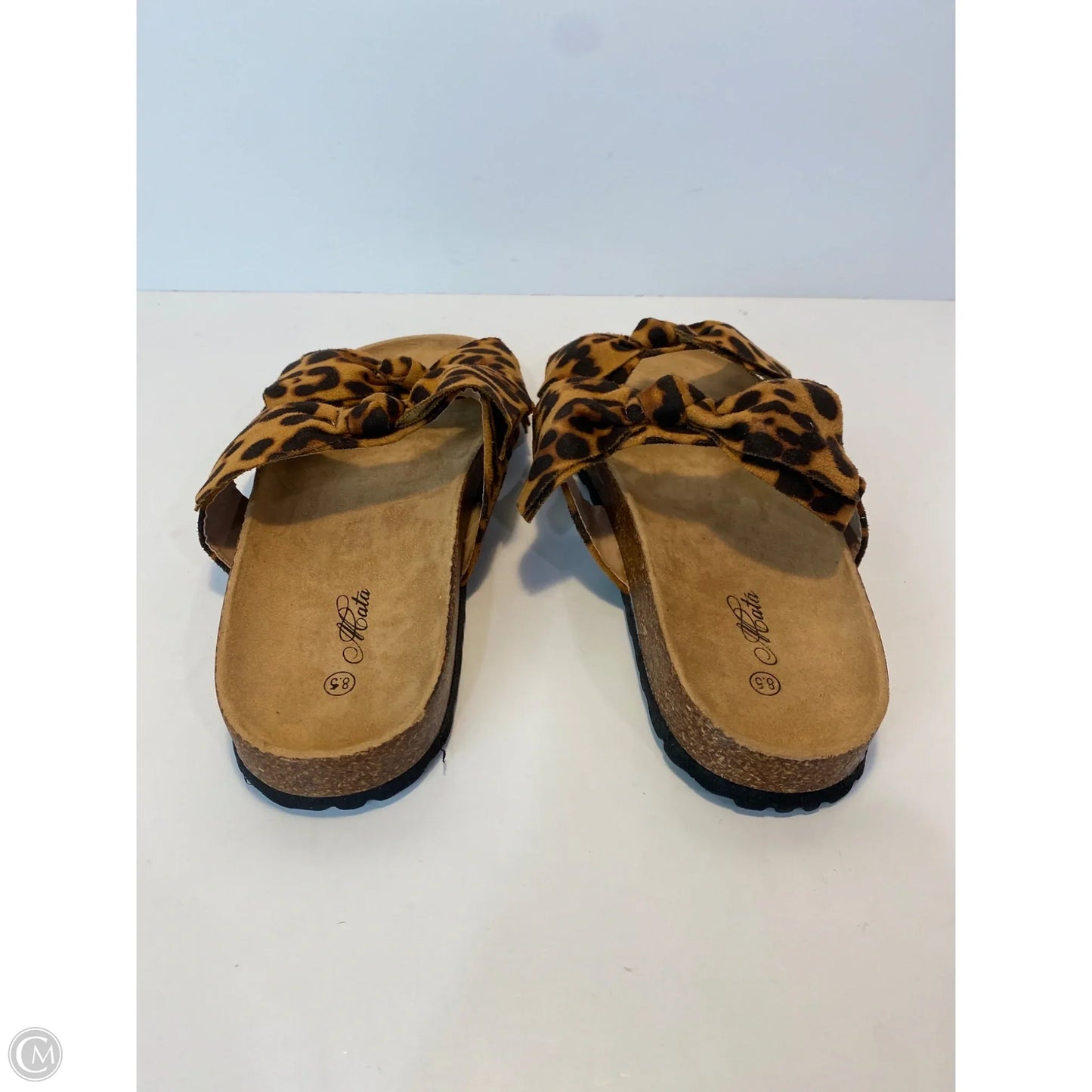 Sandals Flats By Clothes Mentor In Animal Print, Size: 8.5