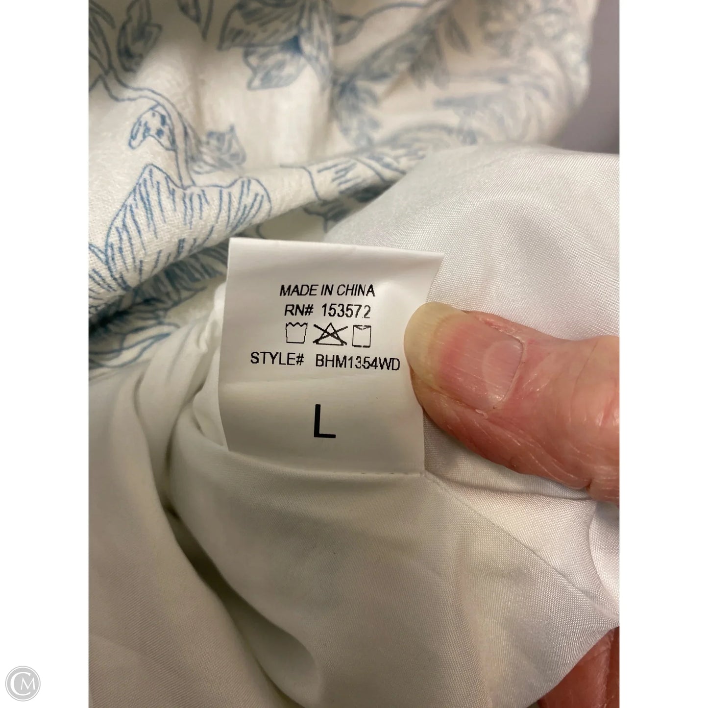 Dress Casual Maxi By Bohme In Blue & White, Size: L