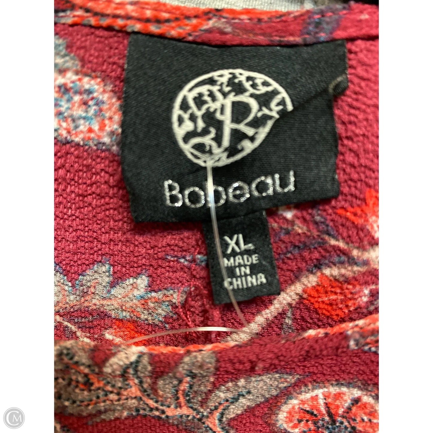 Top Long Sleeve By Bobeau In Maroon, Size: Xl