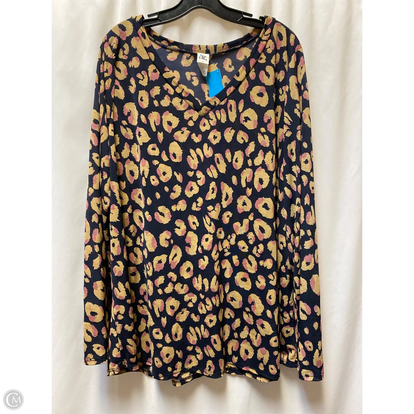 Top Long Sleeve By Sew In Love In Blue, Size: 3x