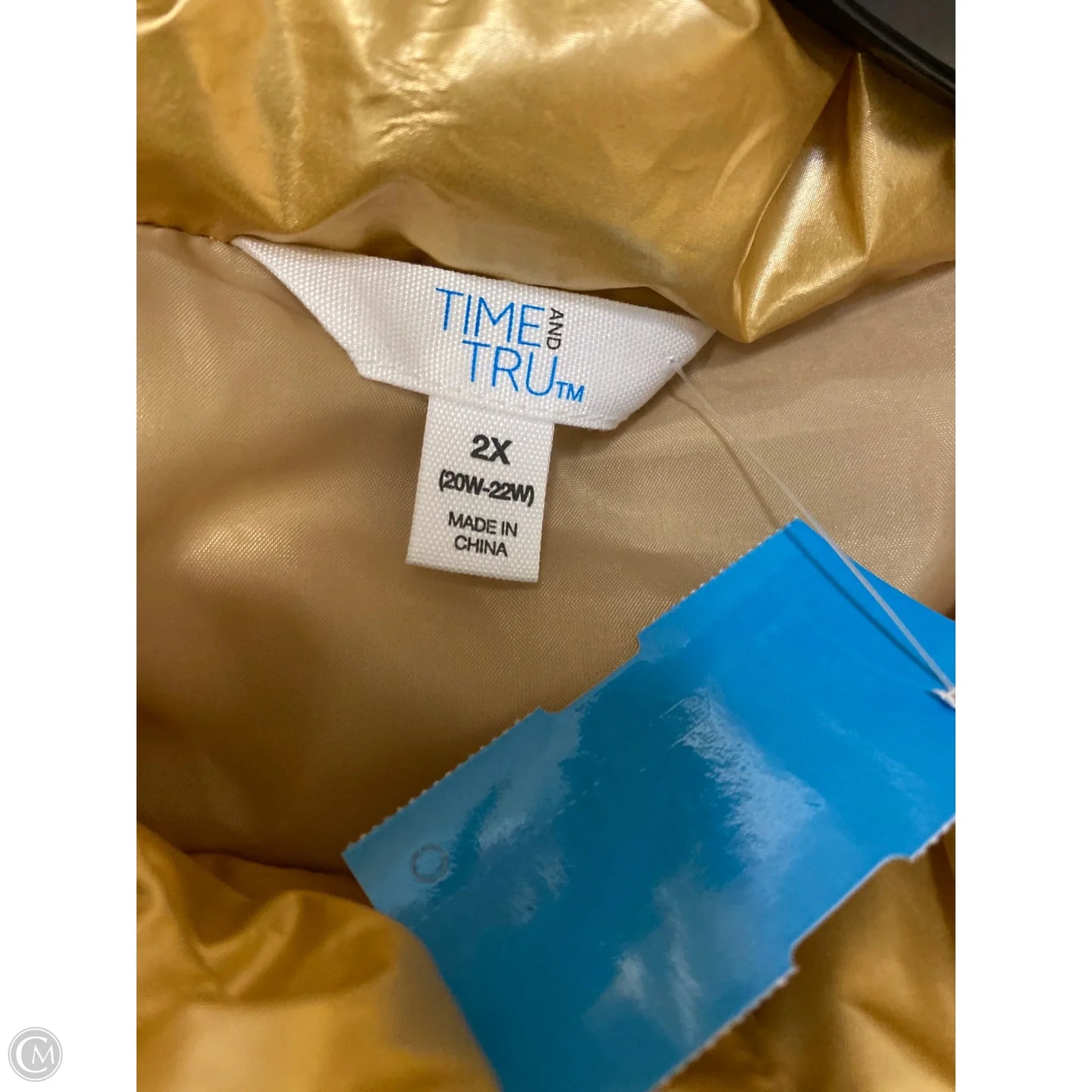 Coat Puffer & Quilted By Time And Tru In Yellow, Size: 2x