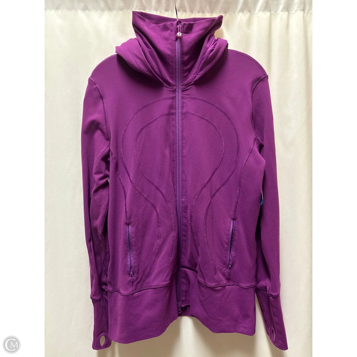 Athletic Top Long Sleeve Collar By Lululemon In Purple, Size: M