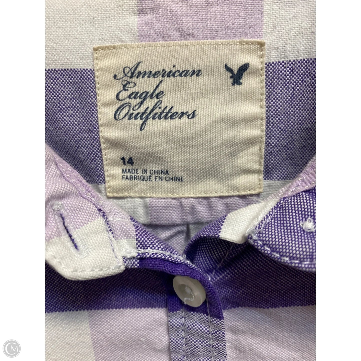 Top Long Sleeve By American Eagle In Purple, Size: L