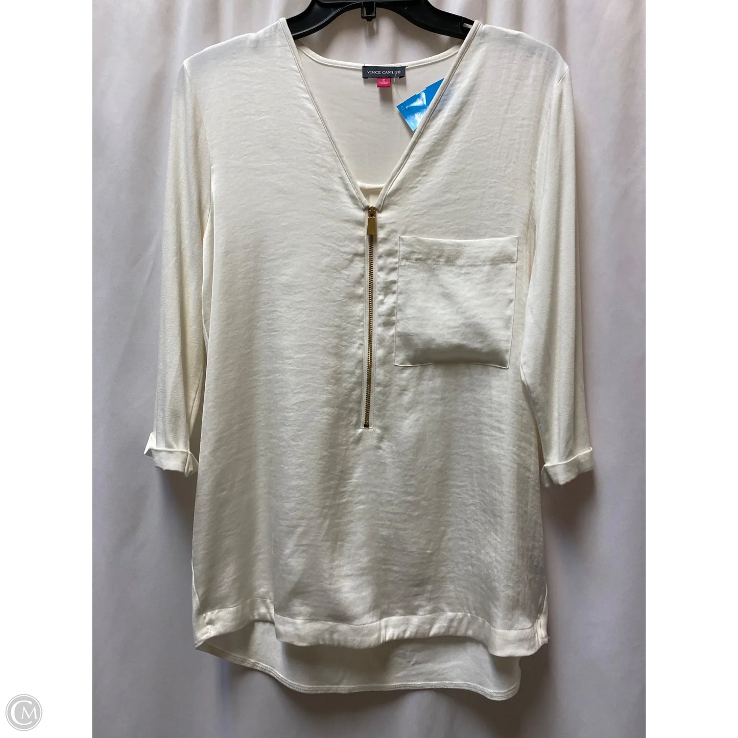 Top 3/4 Sleeve By Vince Camuto In White, Size: S