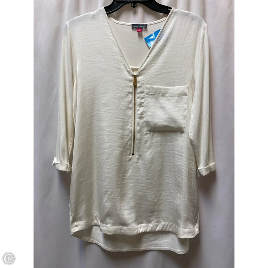 Top 3/4 Sleeve By Vince Camuto In White, Size: S