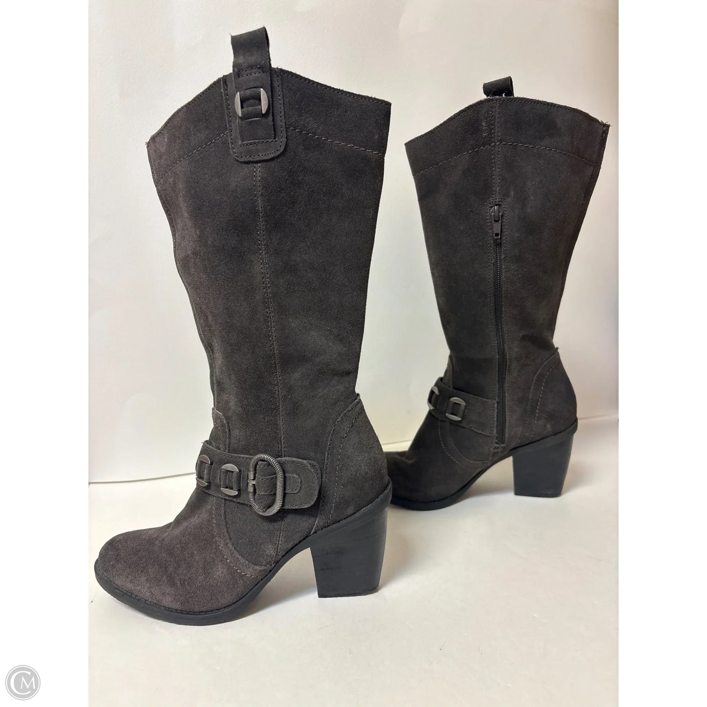 Boots Mid-calf Heels By Bare Traps In Grey, Size: 7