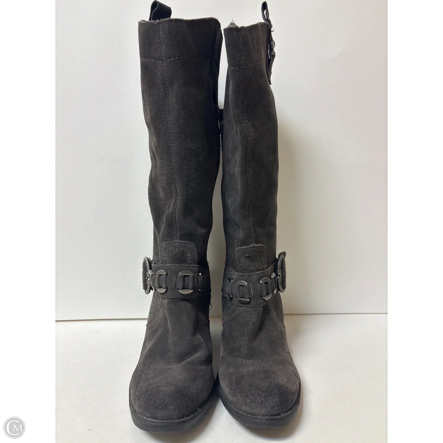 Boots Mid-calf Heels By Bare Traps In Grey, Size: 7