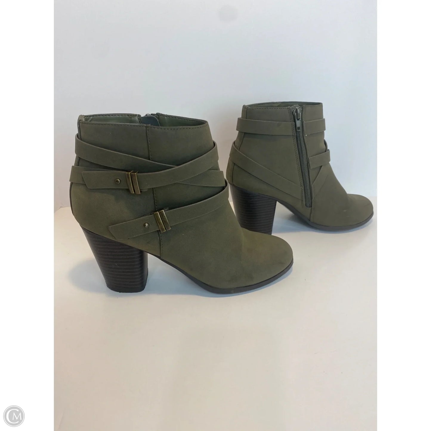 Boots Ankle Heels By Charlotte Russe In Green, Size: 8