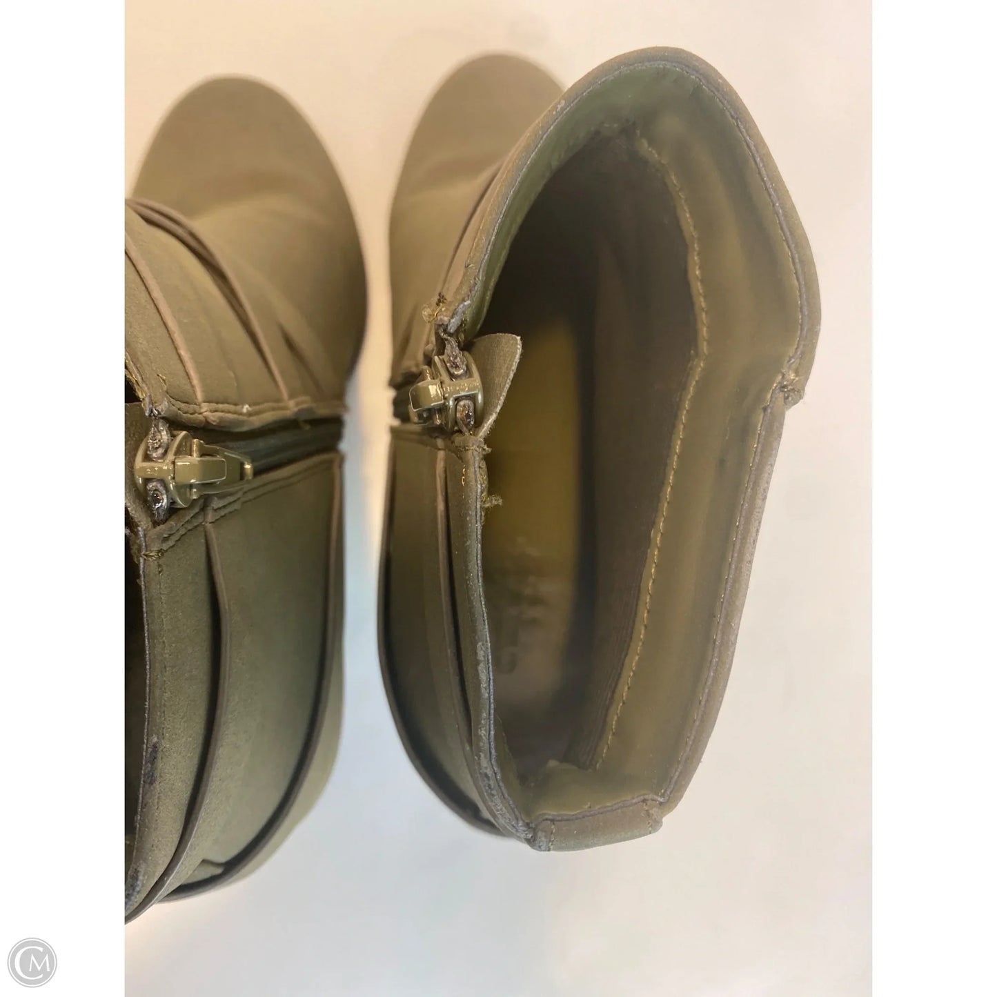 Boots Ankle Heels By Charlotte Russe In Green, Size: 8