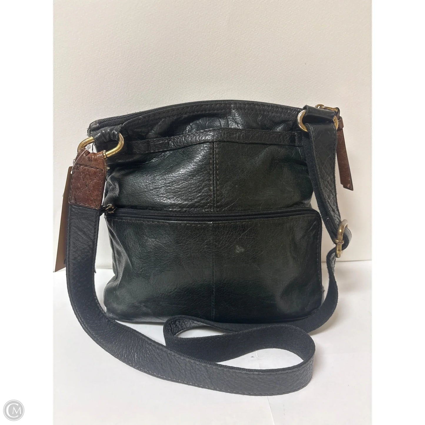 Crossbody Leather By Fossil, Size: Medium