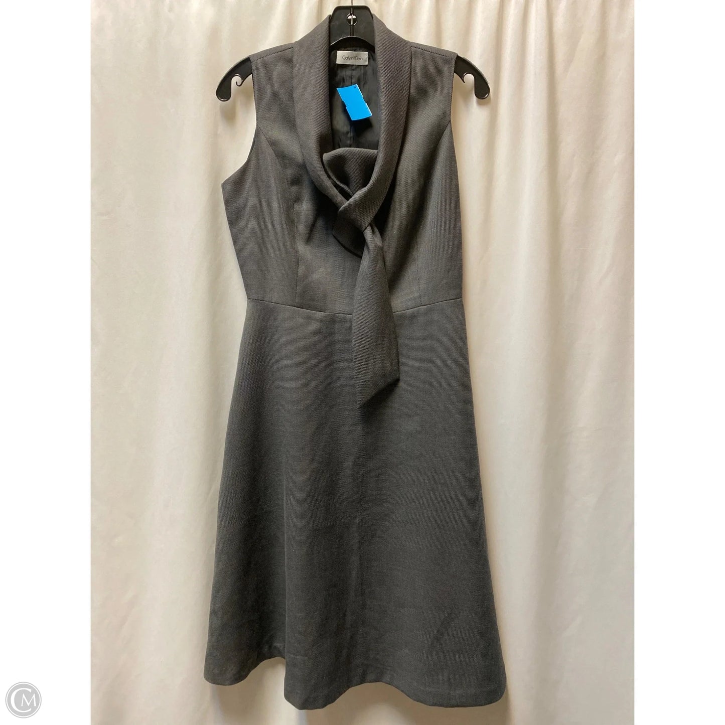 Dress Casual Midi By Calvin Klein In Grey, Size: M