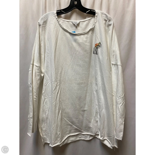 Top Long Sleeve By Crown And Ivy In White, Size: 3x