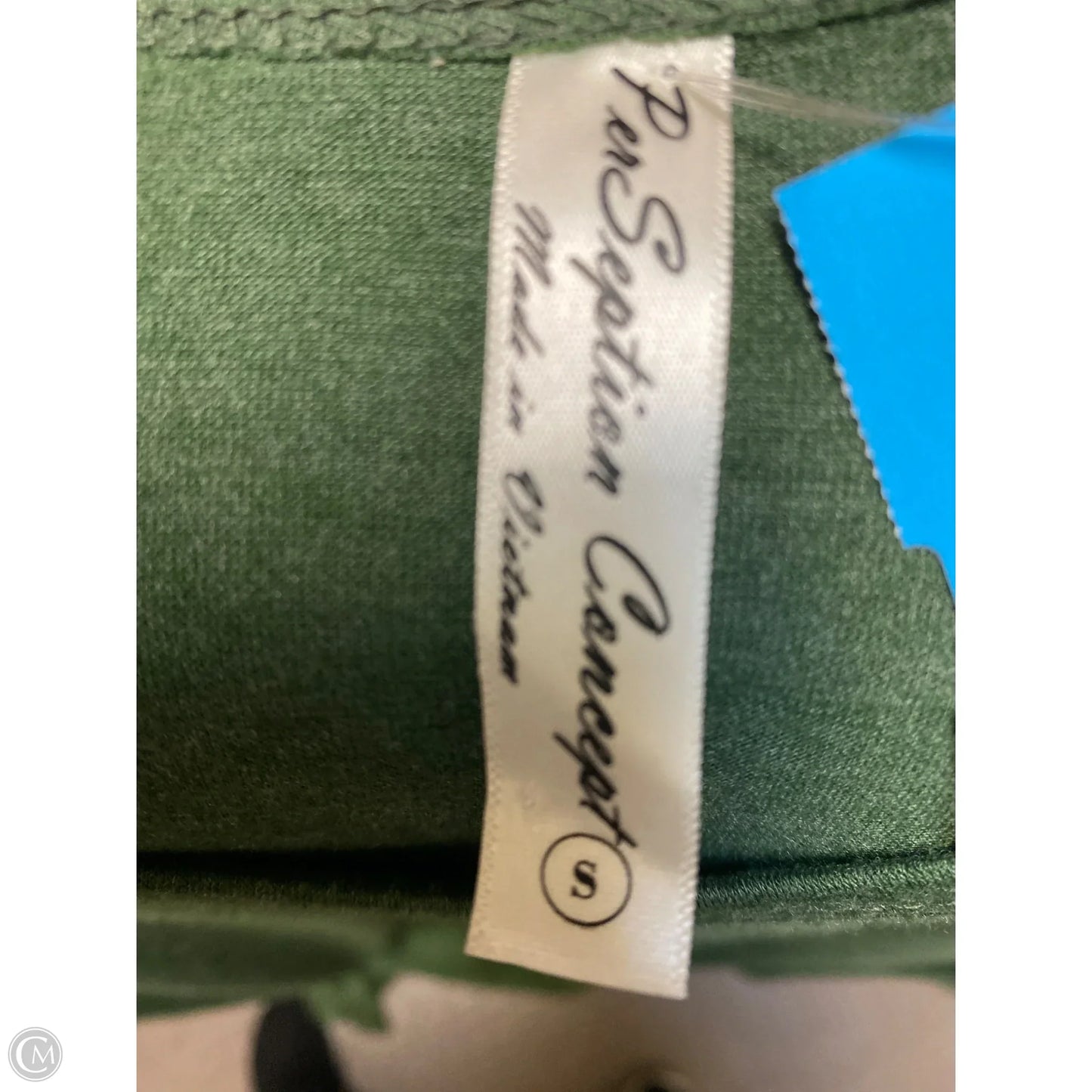 Top Long Sleeve By Perseption Concept In Green, Size: S