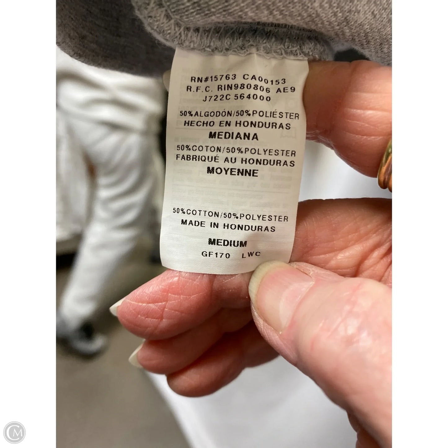 Sweatshirt Hoodie By Hanes In Grey, Size: M