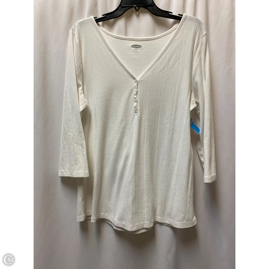 Top Long Sleeve By Old Navy In White, Size: Xl