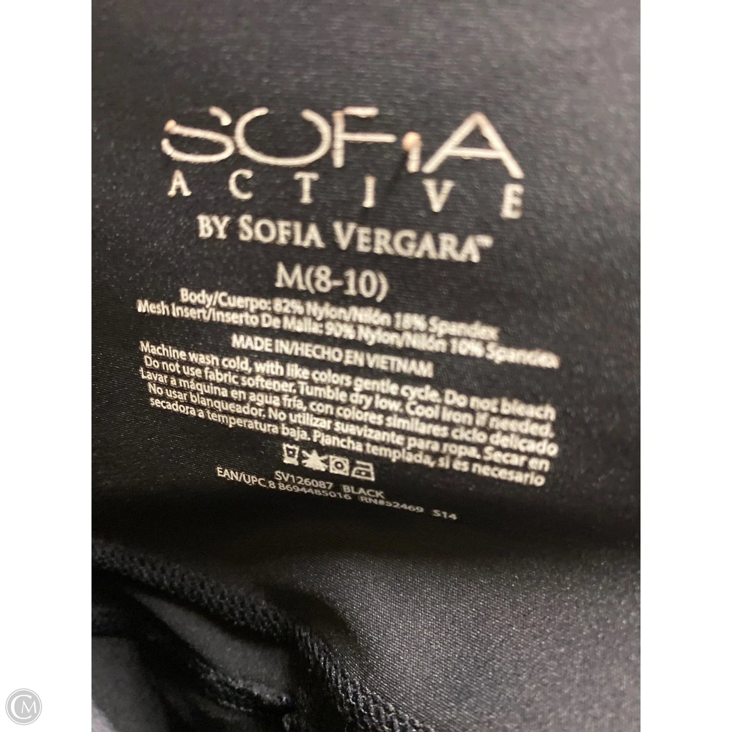 Athletic Leggings By Sofia By Sofia Vergara In Black, Size: M