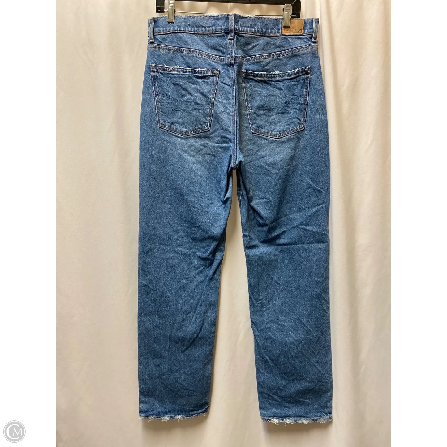 Jeans Straight By American Eagle In Blue Denim, Size: 10