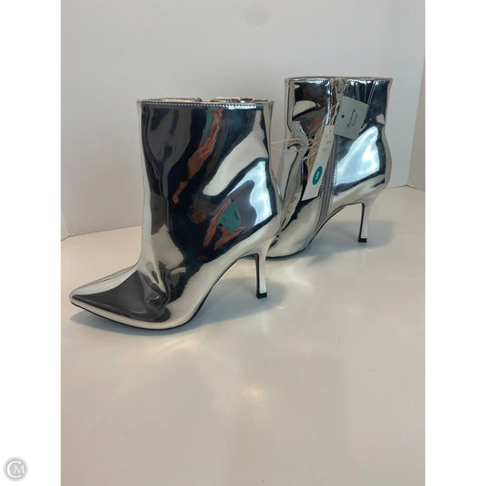 Boots Ankle Heels By A New Day In Silver, Size: 8