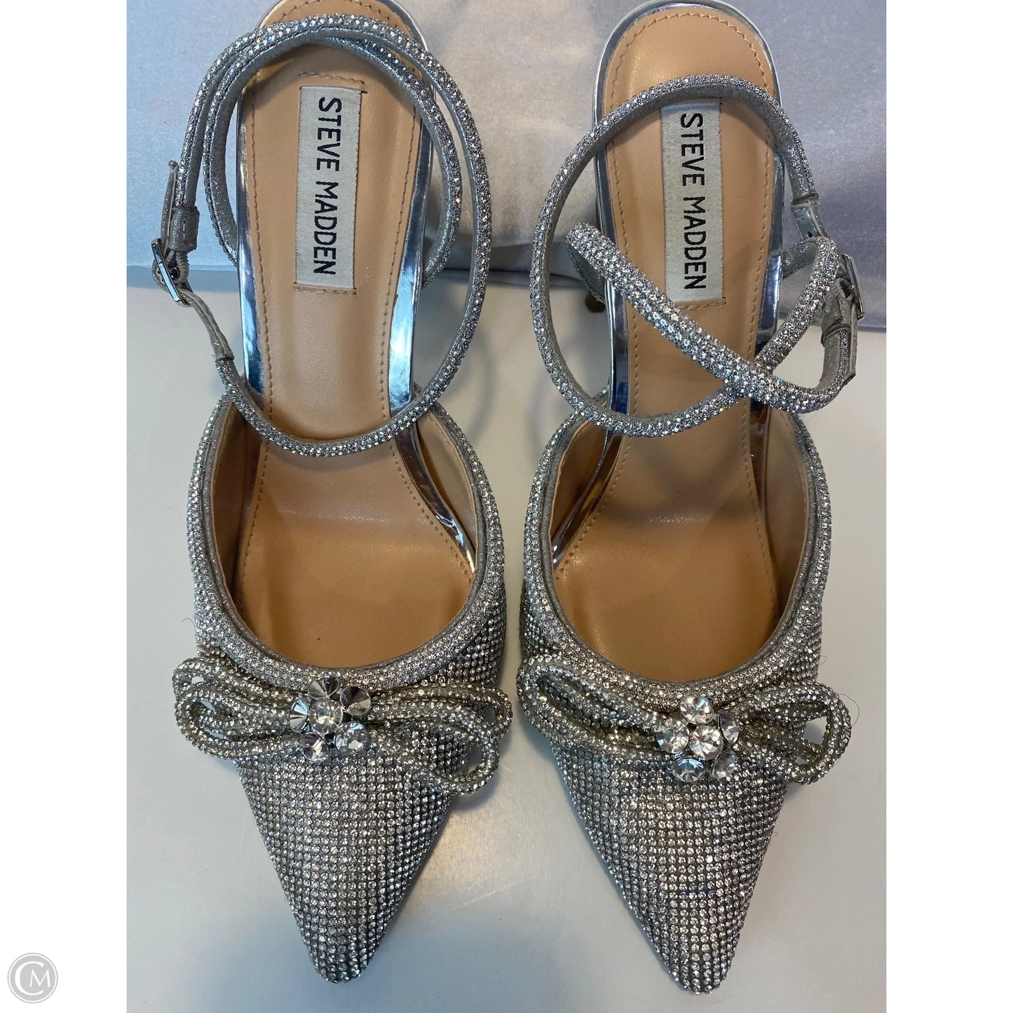 Shoes Heels Stiletto By Steve Madden In Silver, Size: 8.5